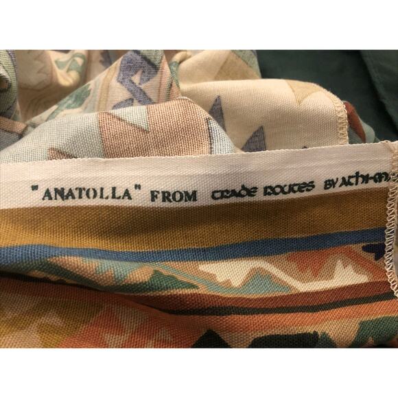 Western Fabric Remnant Anatolla From Trade Routes Aztec Design Printed In USA - Picture 3 of 3